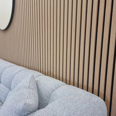 Real Wood Acoustic Slatted Wall Panels –  Light Oak (60×240 cm) | Fast UK Delivery