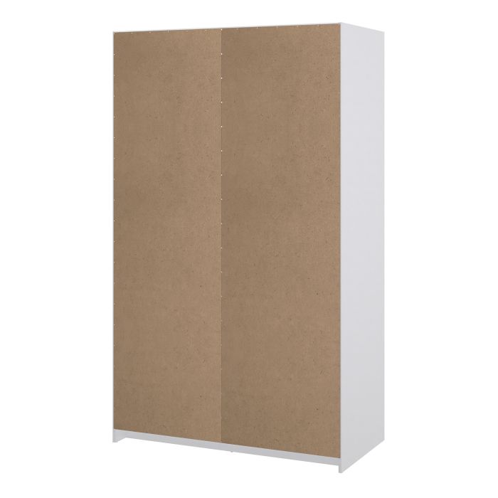 Backside of Naia High Gloss White 2 Doors Wardrobe