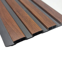 Waterproof Dark Oak Slatted Wall Panels – WPC Wood Effect | Fast UK Delivery