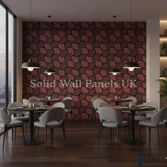Acoustic Decorative Wall Panel – Burgundy and Brown Design 61 × 61 cm (12 Pieces) | Solid Wall Panels UK