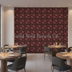 Acoustic Decorative Wall Panel – Burgundy and Brown Design 61 × 61 cm (12 Pieces) | Solid Wall Panels UK