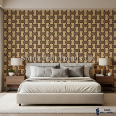 Acoustic Decorative Wall Panel – Light Oak & Dark Brown 61 × 61 cm (12 Panels) | Solid Wall Panels UK