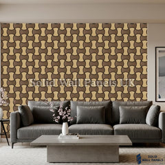 Acoustic Decorative Wall Panel – Light Oak & Dark Brown 61 × 61 cm (12 Panels) | Solid Wall Panels UK