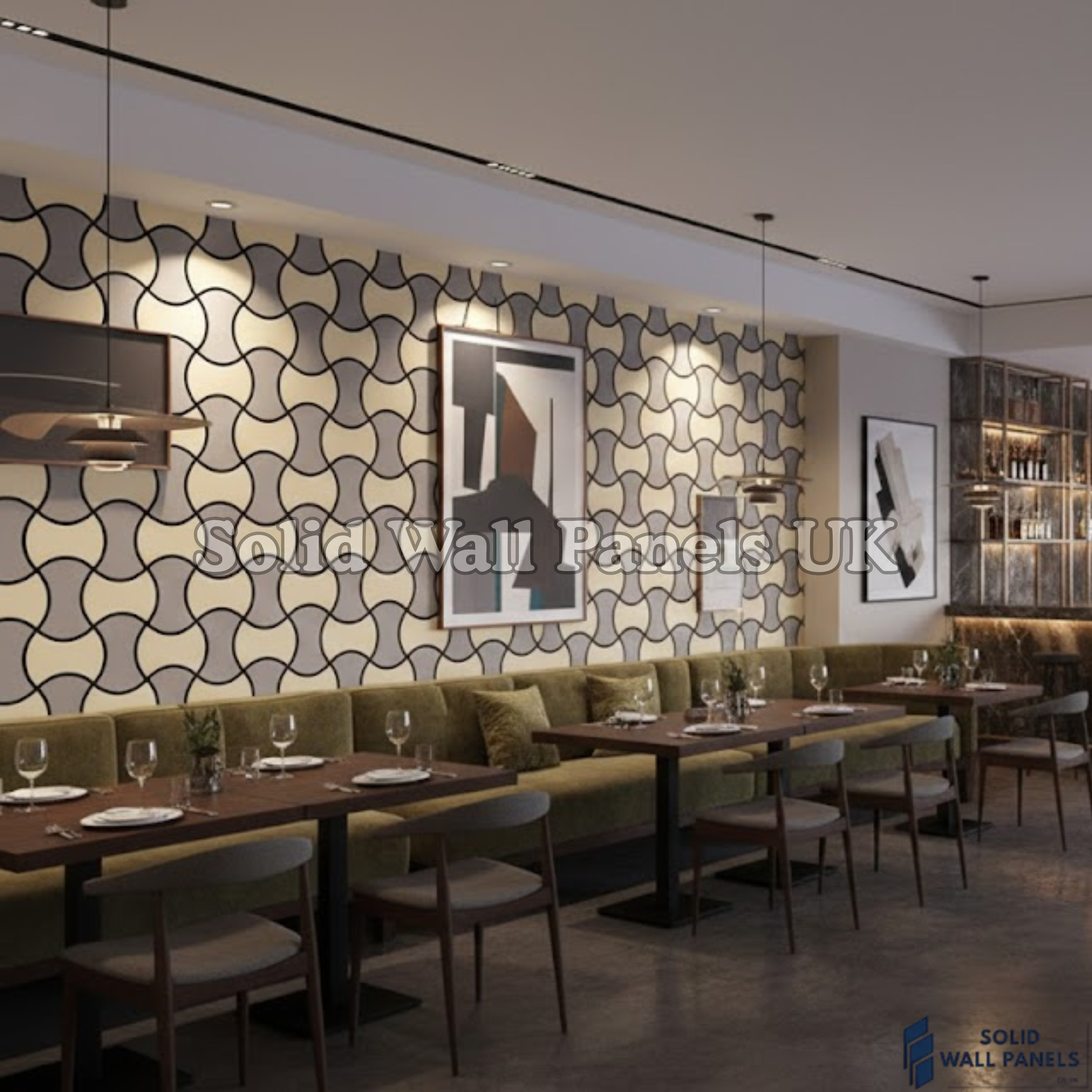 Acoustic Decorative Wall Panel – Oak & Grey Design 61 × 61 cm (12 Panels) | Solid Wall Panels UK