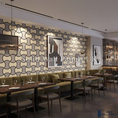 Acoustic Decorative Wall Panel – Oak & Grey Design 61 × 61 cm (12 Panels) | Solid Wall Panels UK