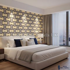 Acoustic Decorative Wall Panel – Oak & Grey Design 61 × 61 cm (12 Panels) | Solid Wall Panels UK