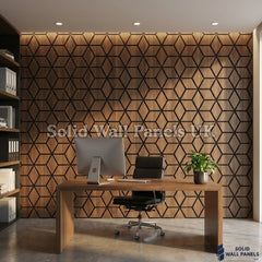 Acoustic Blocks Decorative Wall Panel – Walnut 60×240 cm (Pack of 4) | Premium Geometric Design