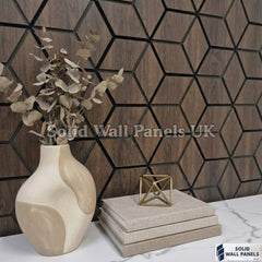 Acoustic Blocks Decorative Wall Panel – Walnut 60×240 cm (Pack of 4) | Premium Geometric Design