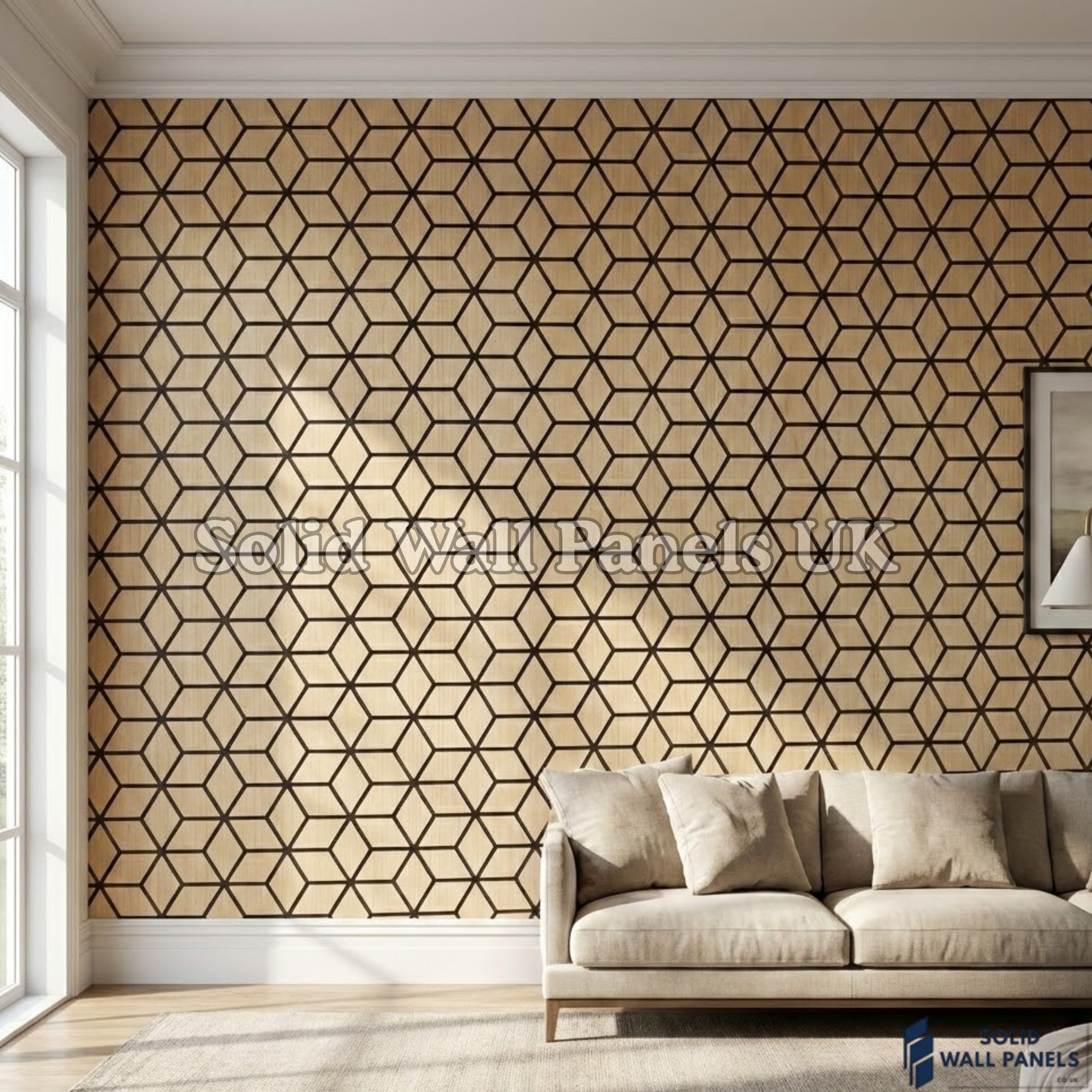 Acoustic Blocks Wall Panel – Natural Oak 60×240 cm (Pack of 4) | Solid Wall Panels UK