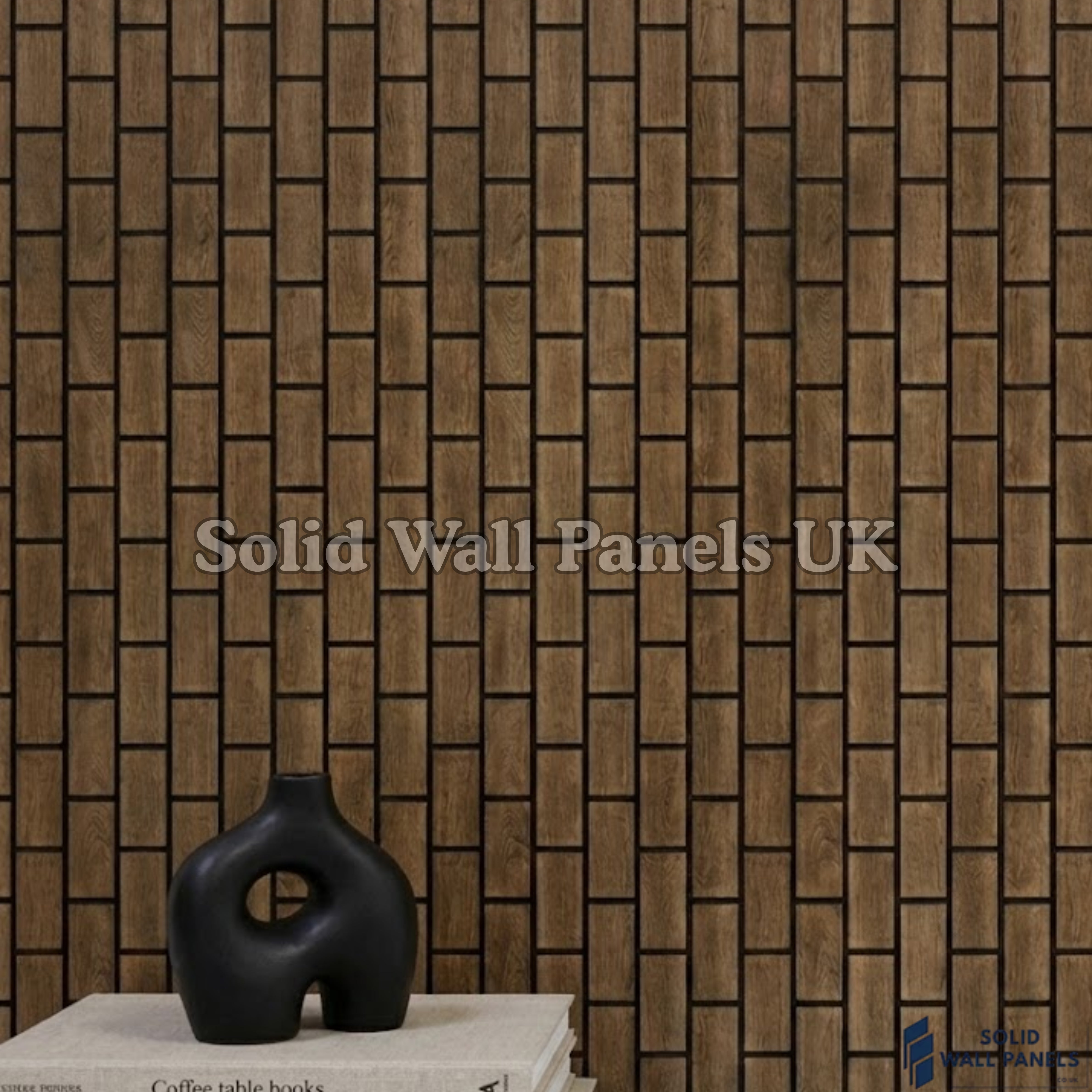 Acoustic Brick Decorative Wall Panel - Dark Oak 60×240 cm (4 Pieces) | Premium Design
