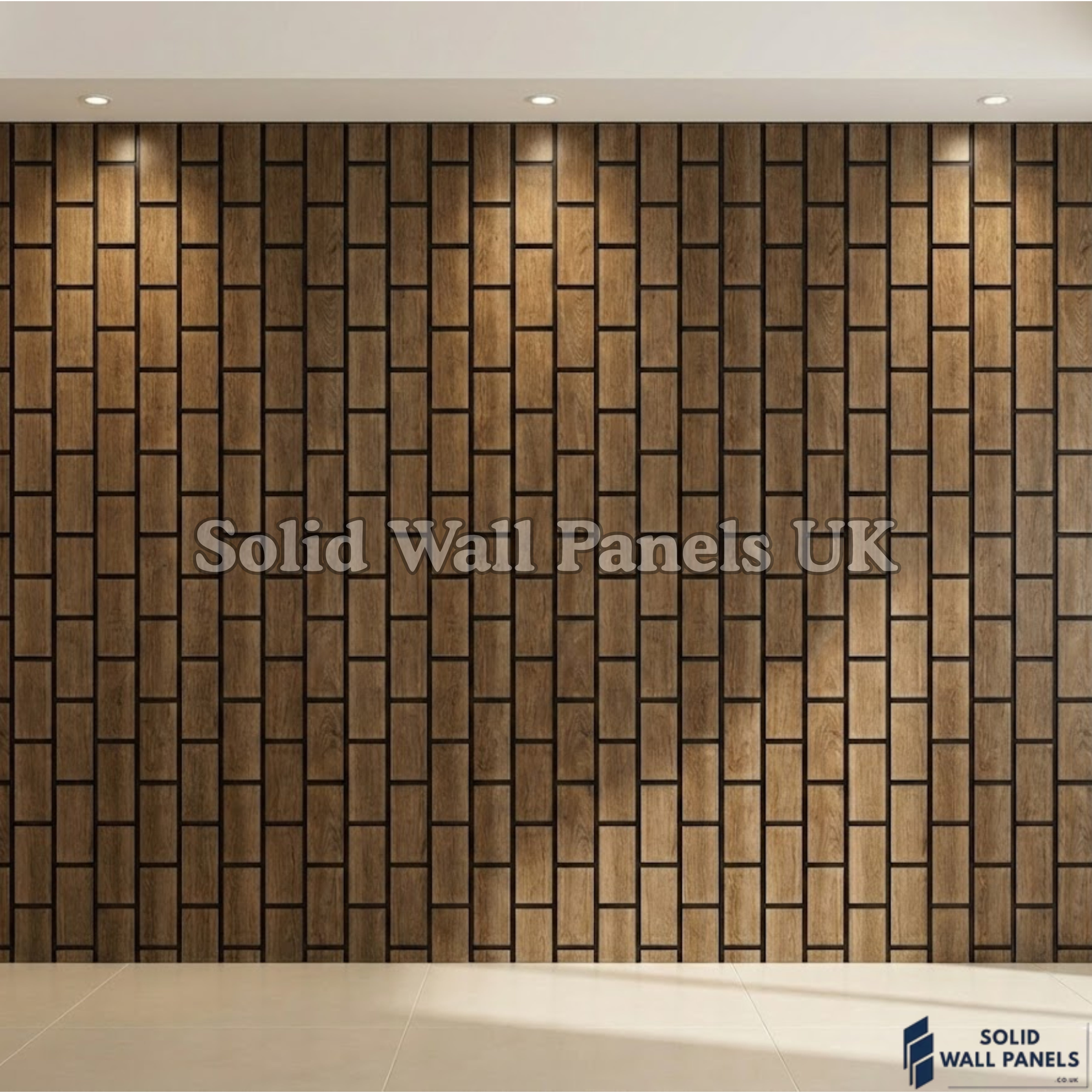 Acoustic Brick Decorative Wall Panel - Dark Oak 60×240 cm (4 Pieces) | Premium Design