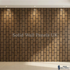 Acoustic Brick Decorative Wall Panel - Dark Oak 60×240 cm (4 Pieces) | Premium Design