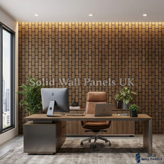 Acoustic Brick Decorative Wall Panel - Dark Oak 60×240 cm (4 Pieces) | Premium Design