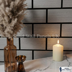 Acoustic Brick Decorative Wall Panel - Light Grey 60×240 cm (4 Pieces) | Premium Design