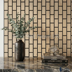Acoustic Brick Decorative Wall Panel – Light Oak 60×240 cm (4 Pieces) | Premium Design