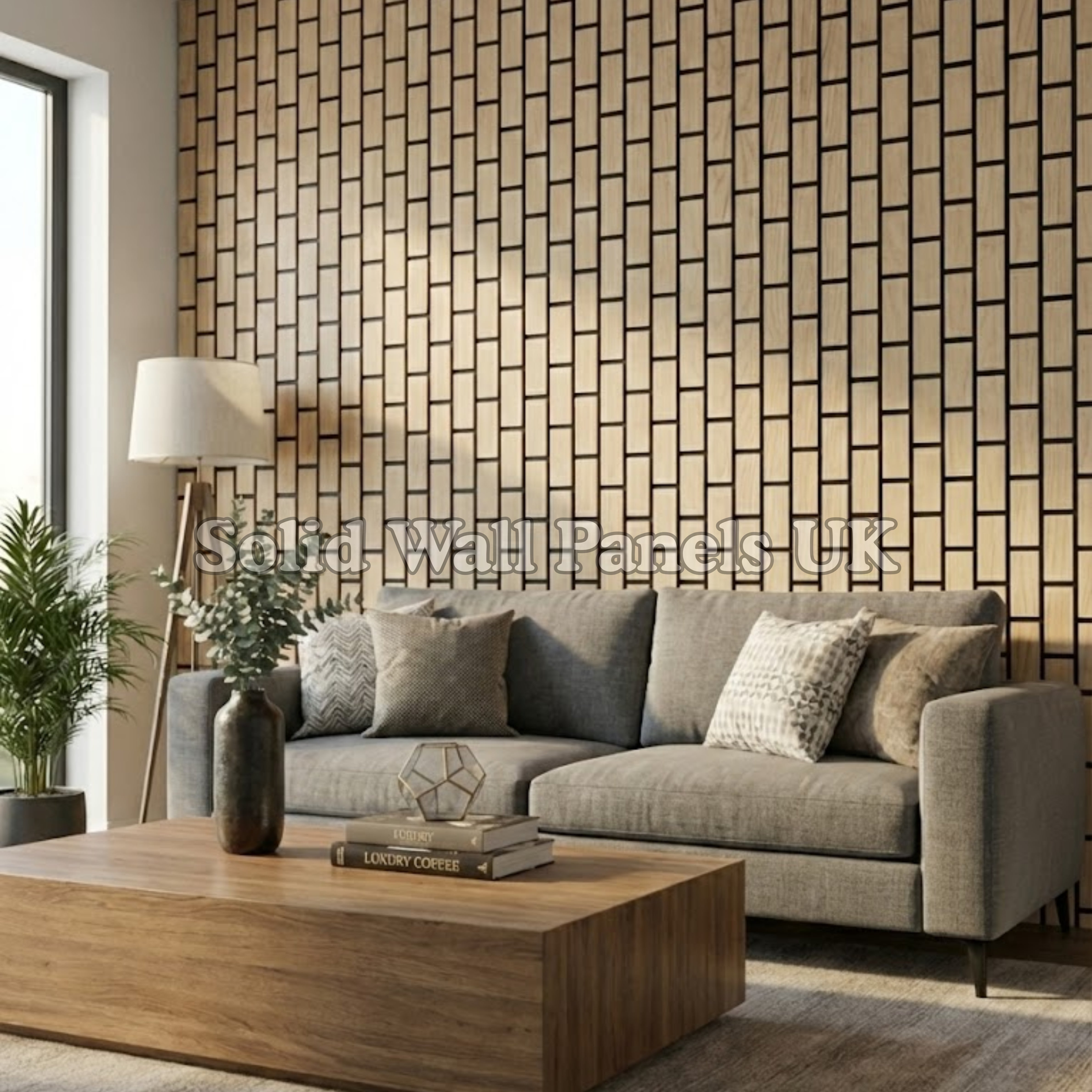 Acoustic Brick Decorative Wall Panel – Light Oak 60×240 cm (4 Pieces) | Premium Design