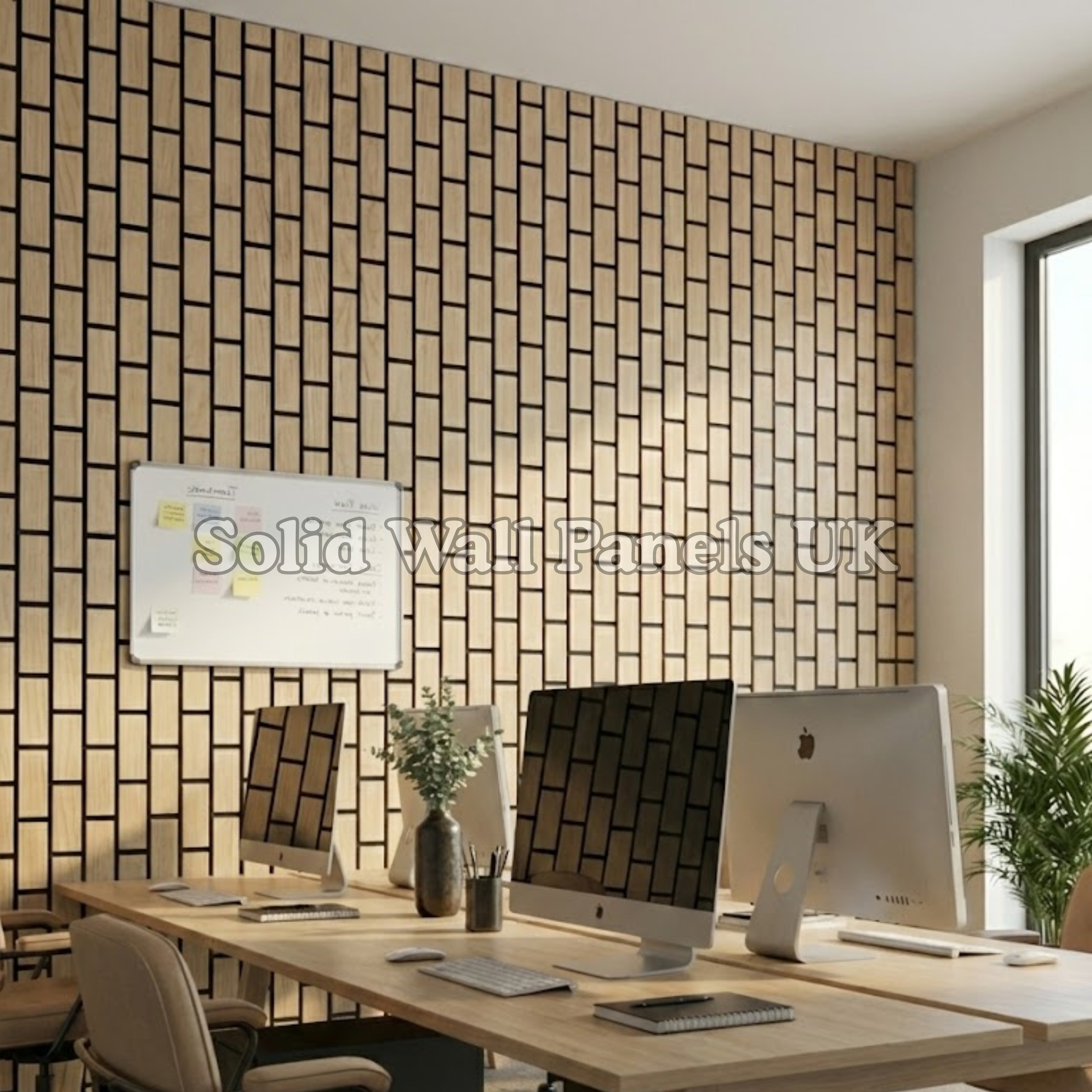 Acoustic Brick Decorative Wall Panel – Light Oak 60×240 cm (4 Pieces) | Premium Design