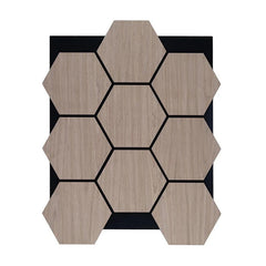 Acoustic Hexagon Wall Panels - Light Oak (Set of 4) | Soundproof Wood Panels | Fast UK Delivery