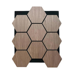 Acoustic Hexagon Wall Panels - Walnut (Set of 4) | Soundproof Wood Panels | Fast UK Delivery