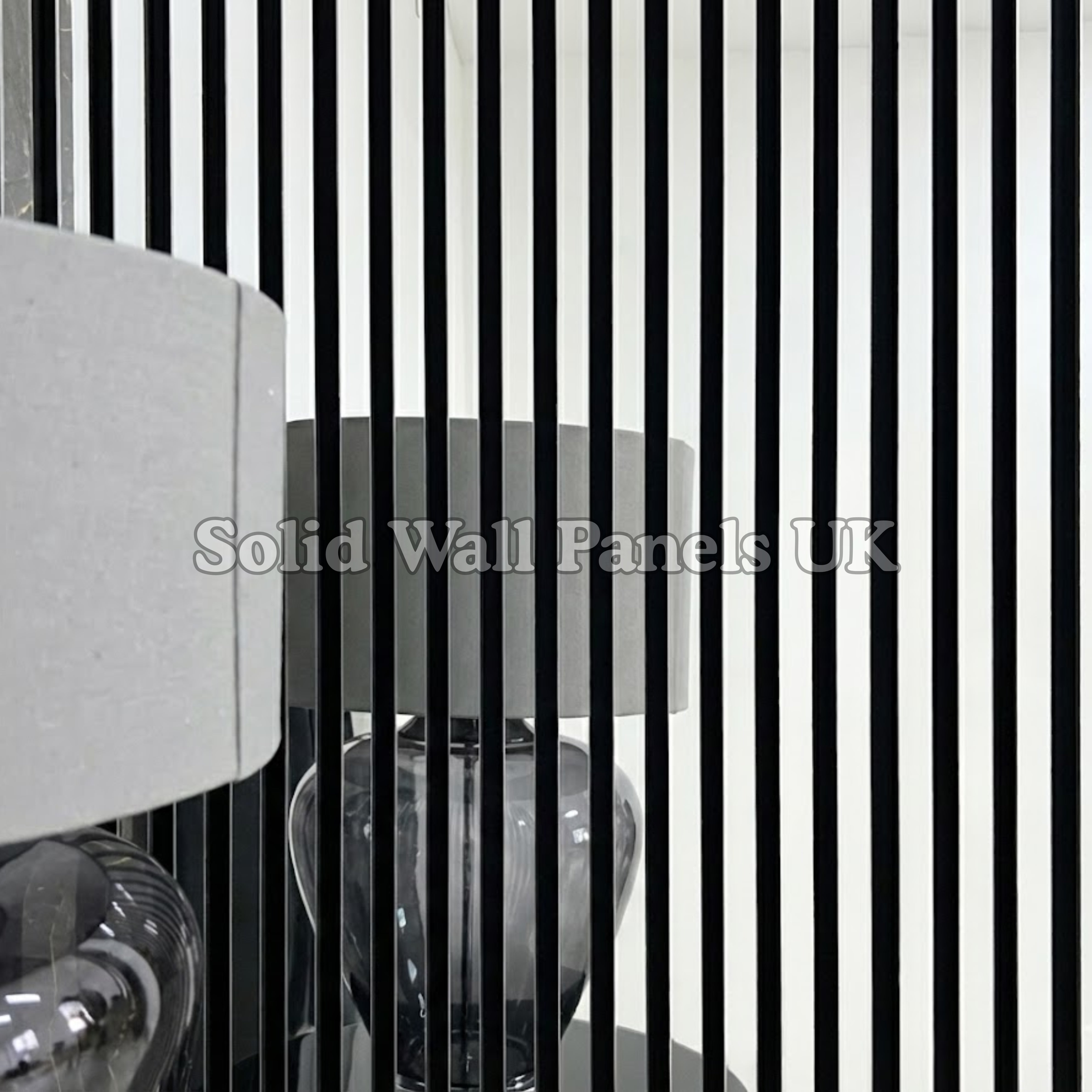 Acoustic Slatted Wall Panel – Shiny Silver Mirror Reflect 60×240cm | Solid Wall Panels UK