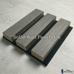 Acoustic Slatted Wall Panels – Dark Grey (60×240 cm) | Solid Wall Panels UK