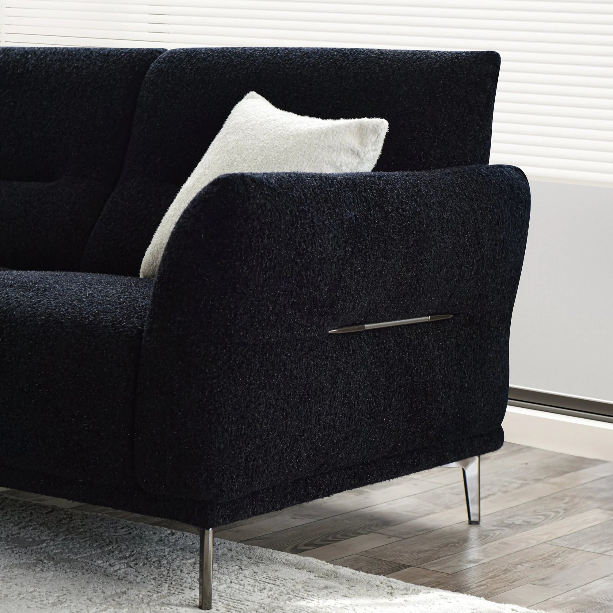 Albany Sofa Range – Black Lux Bouclé Fabric | Luxury Modern Design