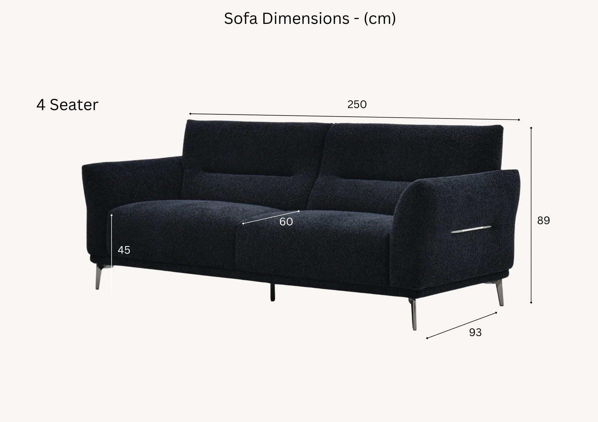 Albany Sofa Range – Black Lux Bouclé Fabric | Luxury Modern Design