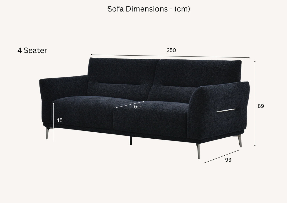 Albany Sofa Range – Black Lux Bouclé Fabric | Luxury Modern Design
