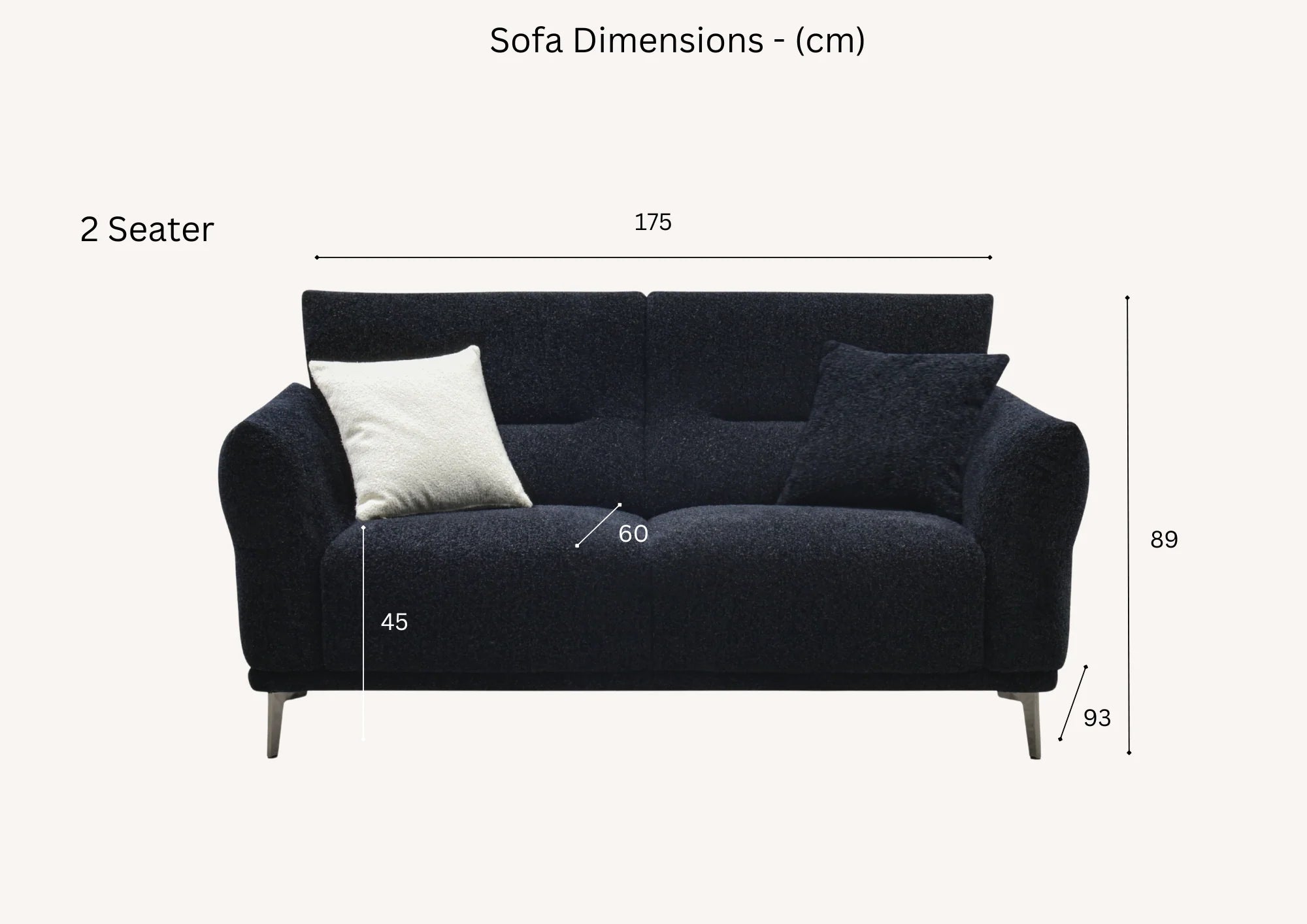 Albany Sofa Range – Black Lux Bouclé Fabric | Luxury Modern Design
