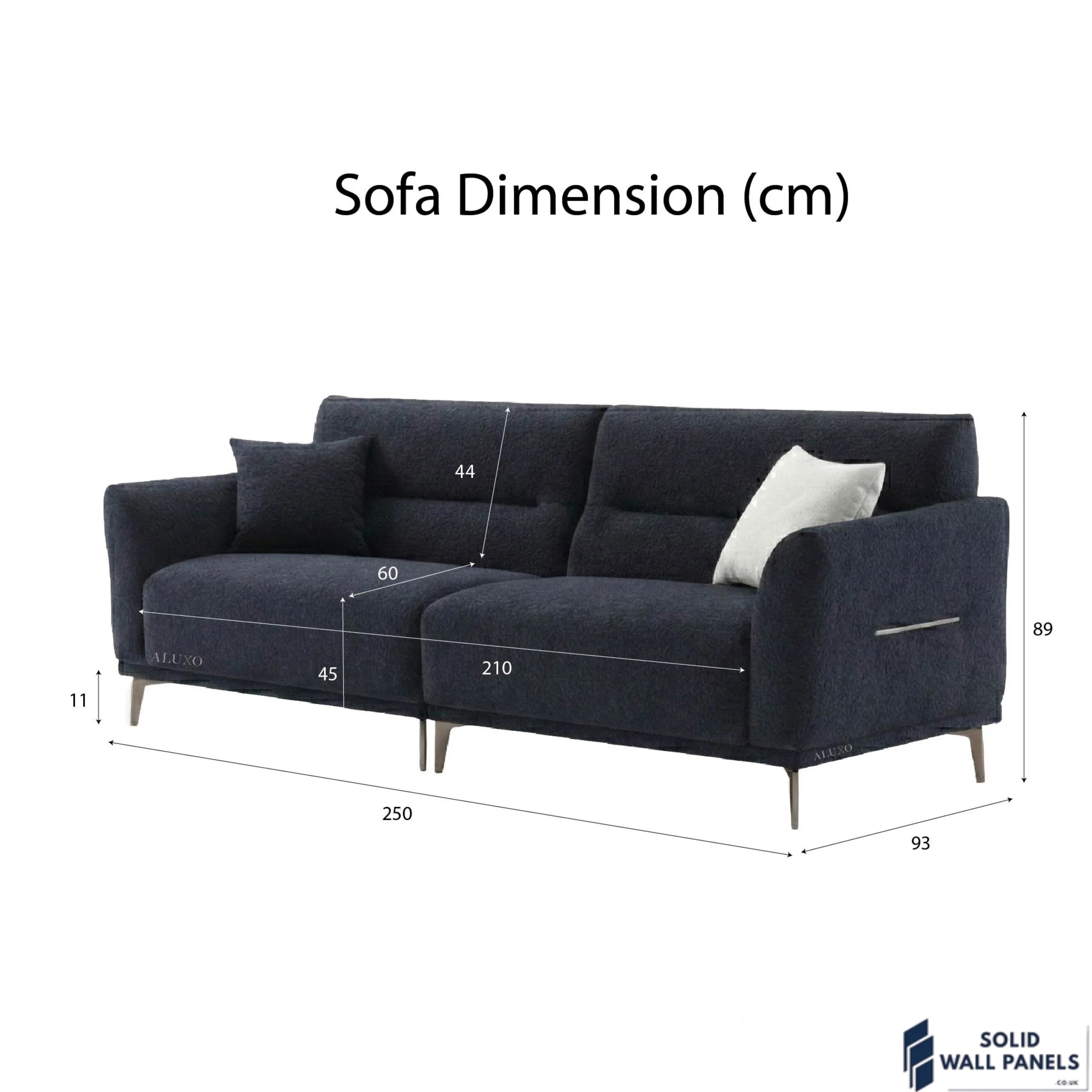 Albany Complete Sofa Set – 4+3+2 Seater with Footstool | Black Lux Bouclé Fabric