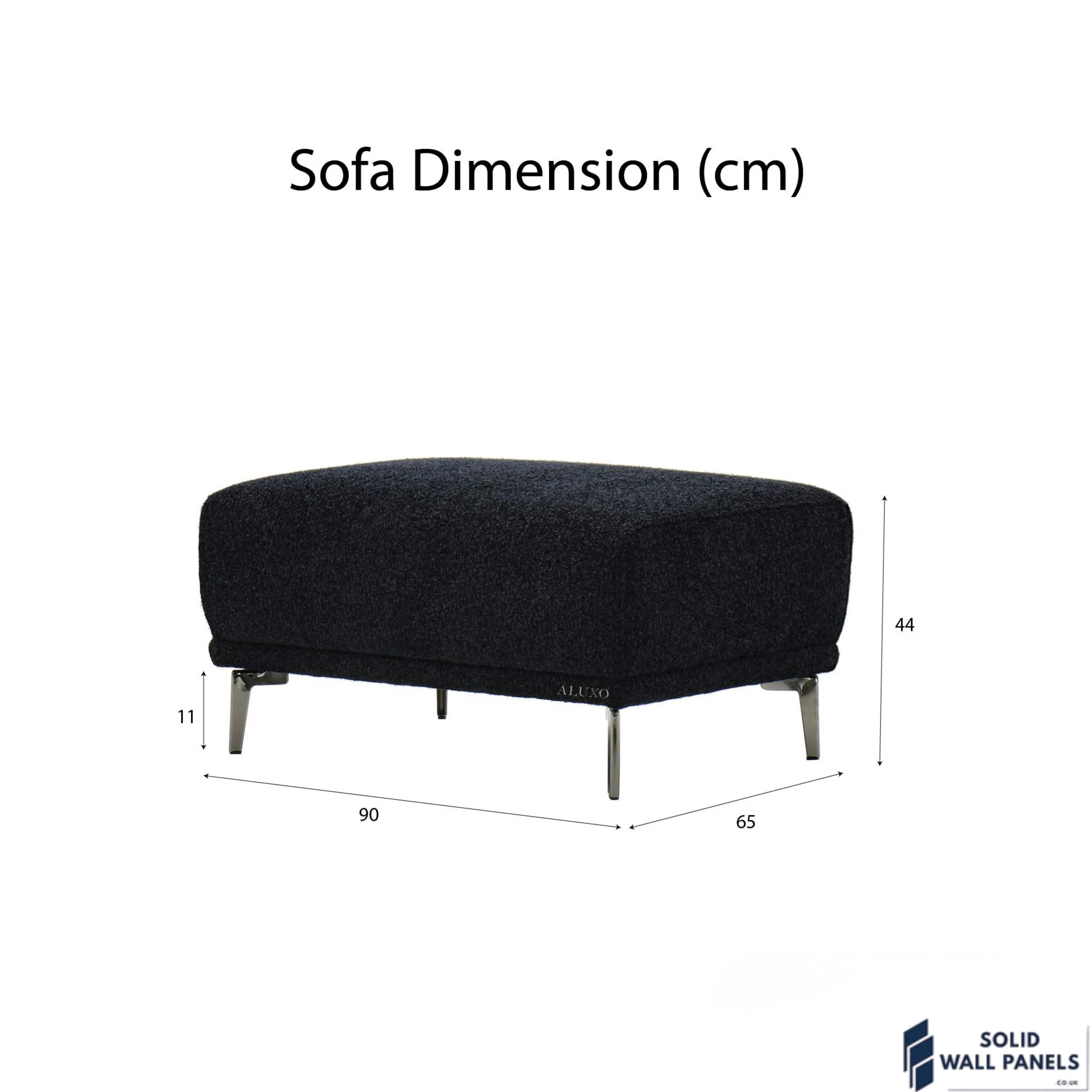 Albany Complete Sofa Set – 4+3+2 Seater with Footstool | Black Lux Bouclé Fabric