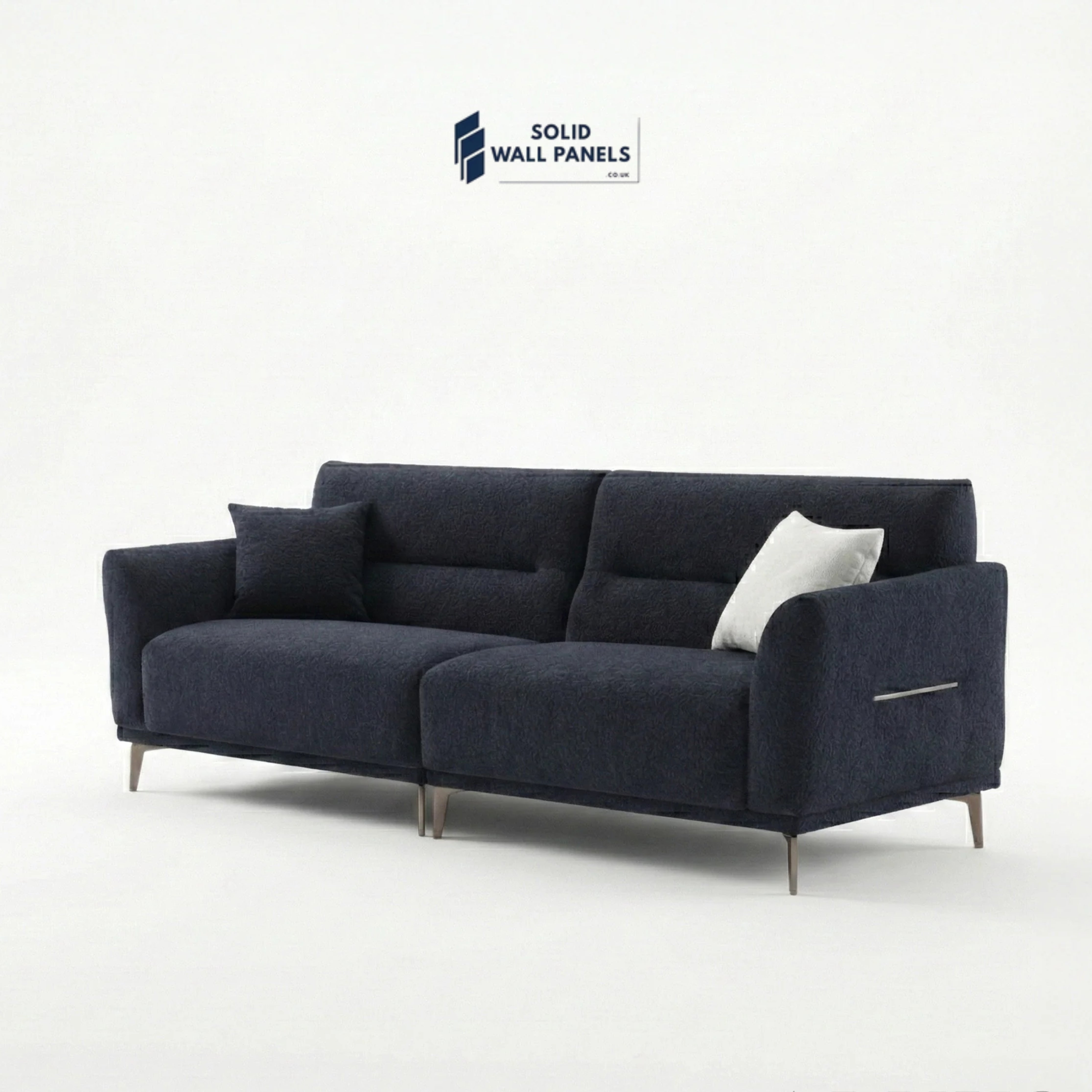 Albany Complete Sofa Set – 4+3+2 Seater with Footstool | Black Lux Bouclé Fabric