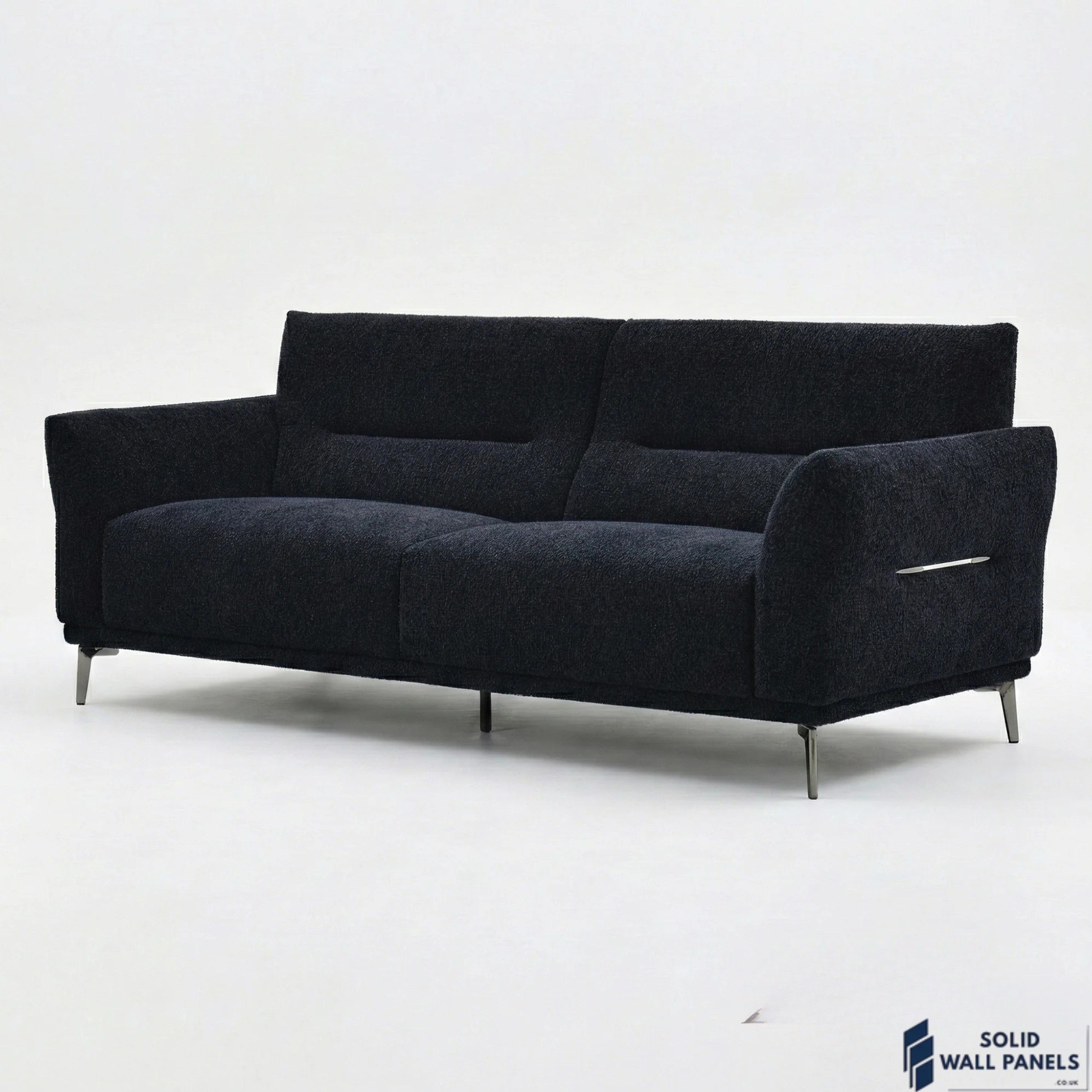 Albany Complete Sofa Set – 4+3+2 Seater with Footstool | Black Lux Bouclé Fabric