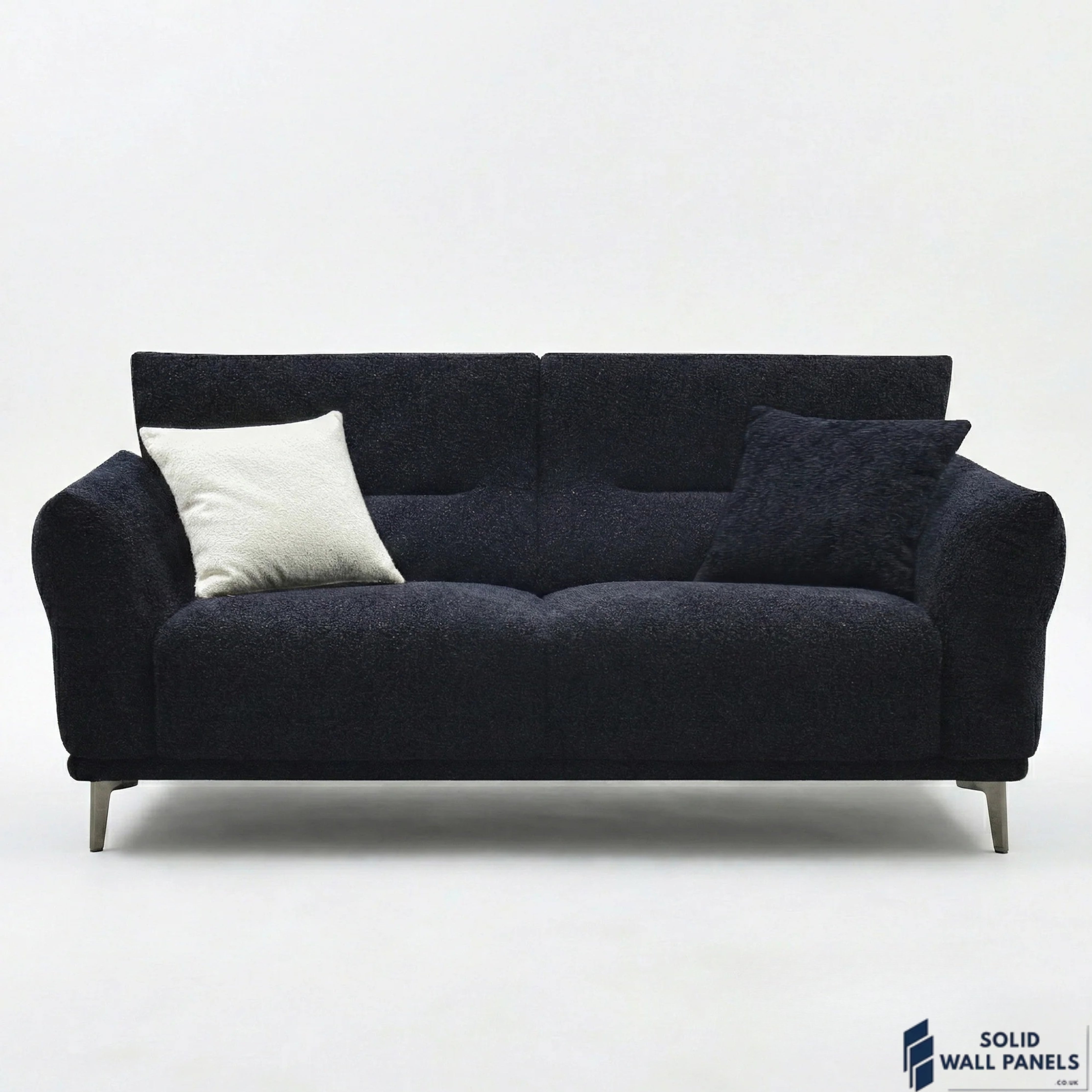 Albany Complete Sofa Set – 4+3+2 Seater with Footstool | Black Lux Bouclé Fabric