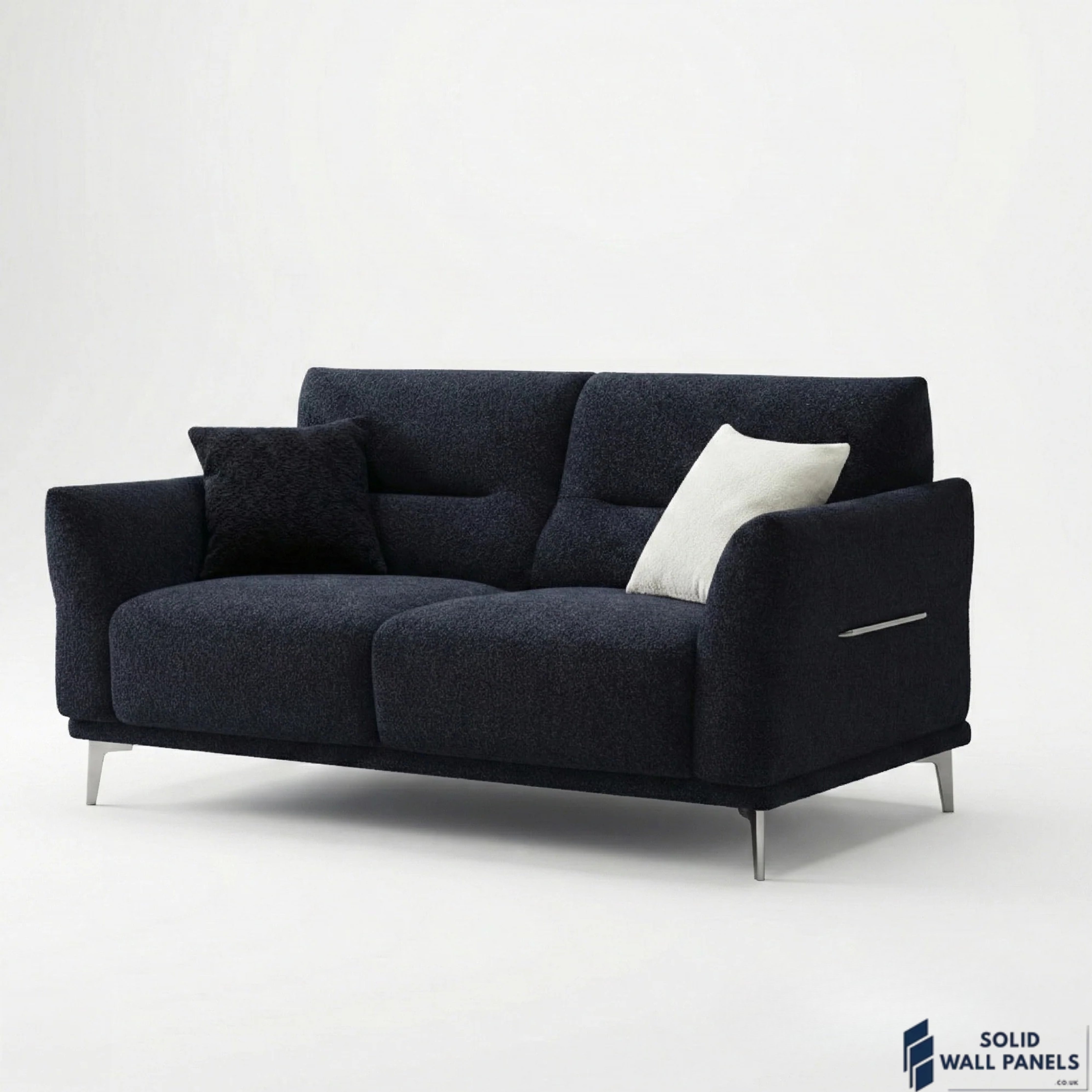 Albany Complete Sofa Set – 4+3+2 Seater with Footstool | Black Lux Bouclé Fabric
