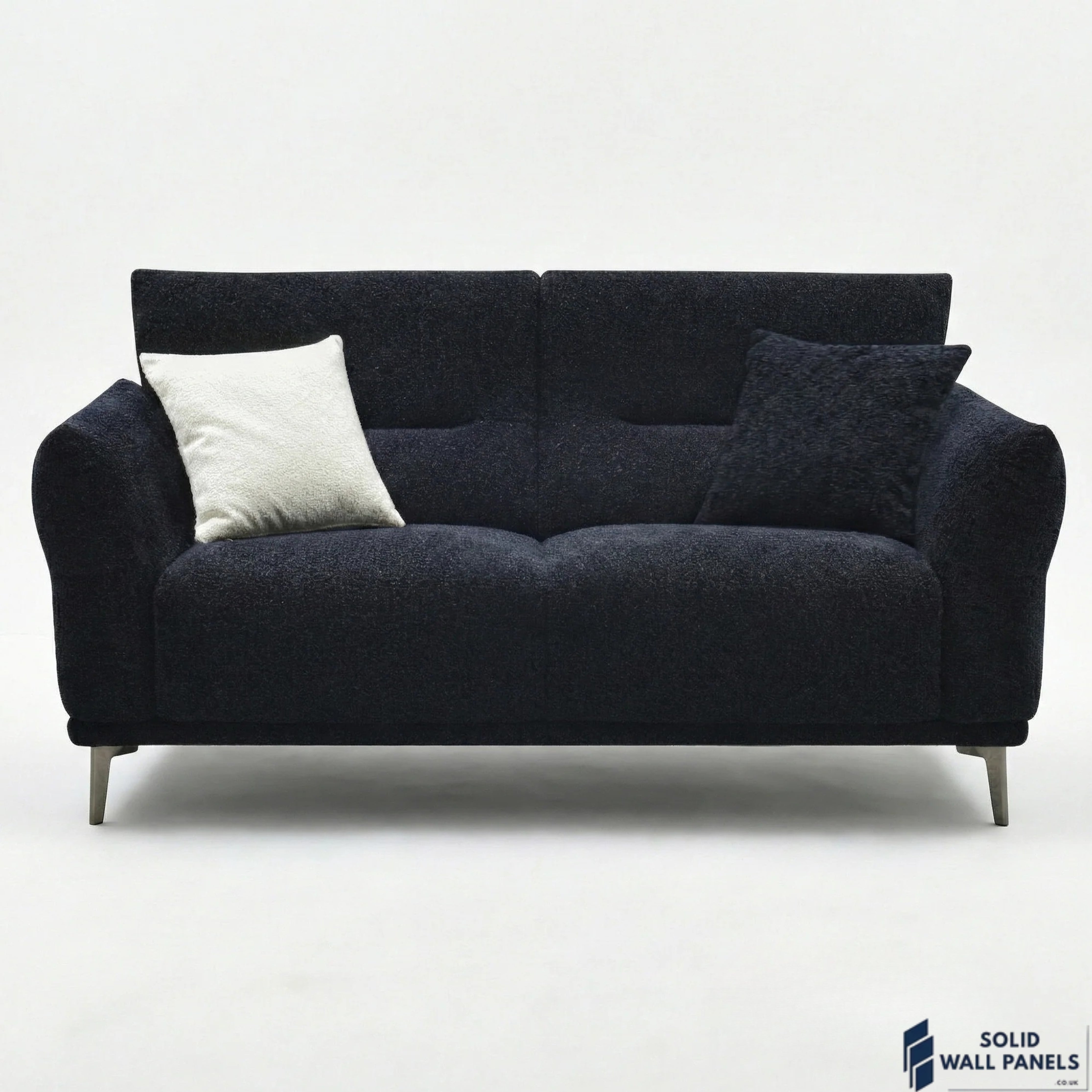 Albany Complete Sofa Set – 4+3+2 Seater with Footstool | Black Lux Bouclé Fabric