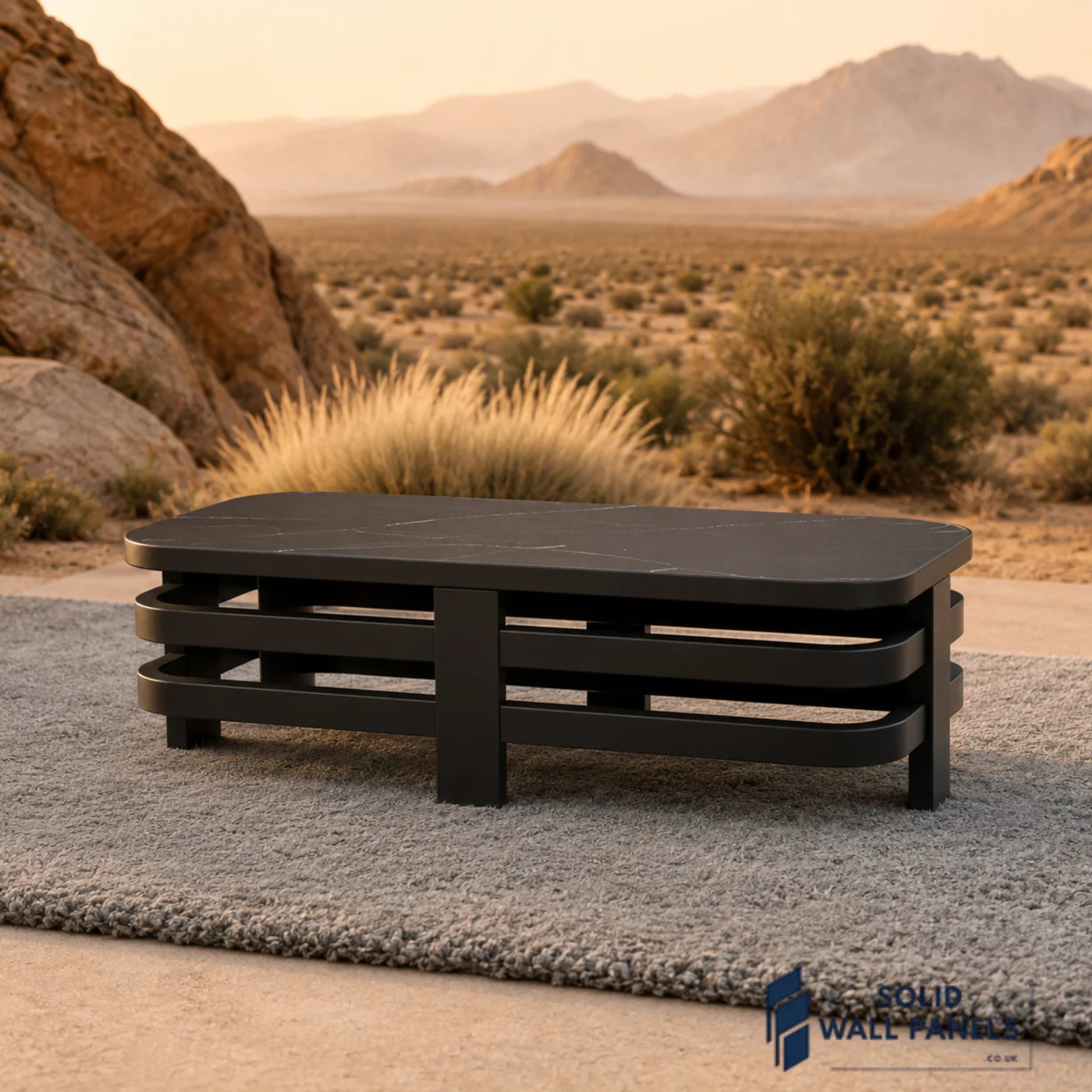Andros 5 Seater Aluminium Garden Lounge Set – Luxury Outdoor Sofa Set with Sintered Stone Coffee Table