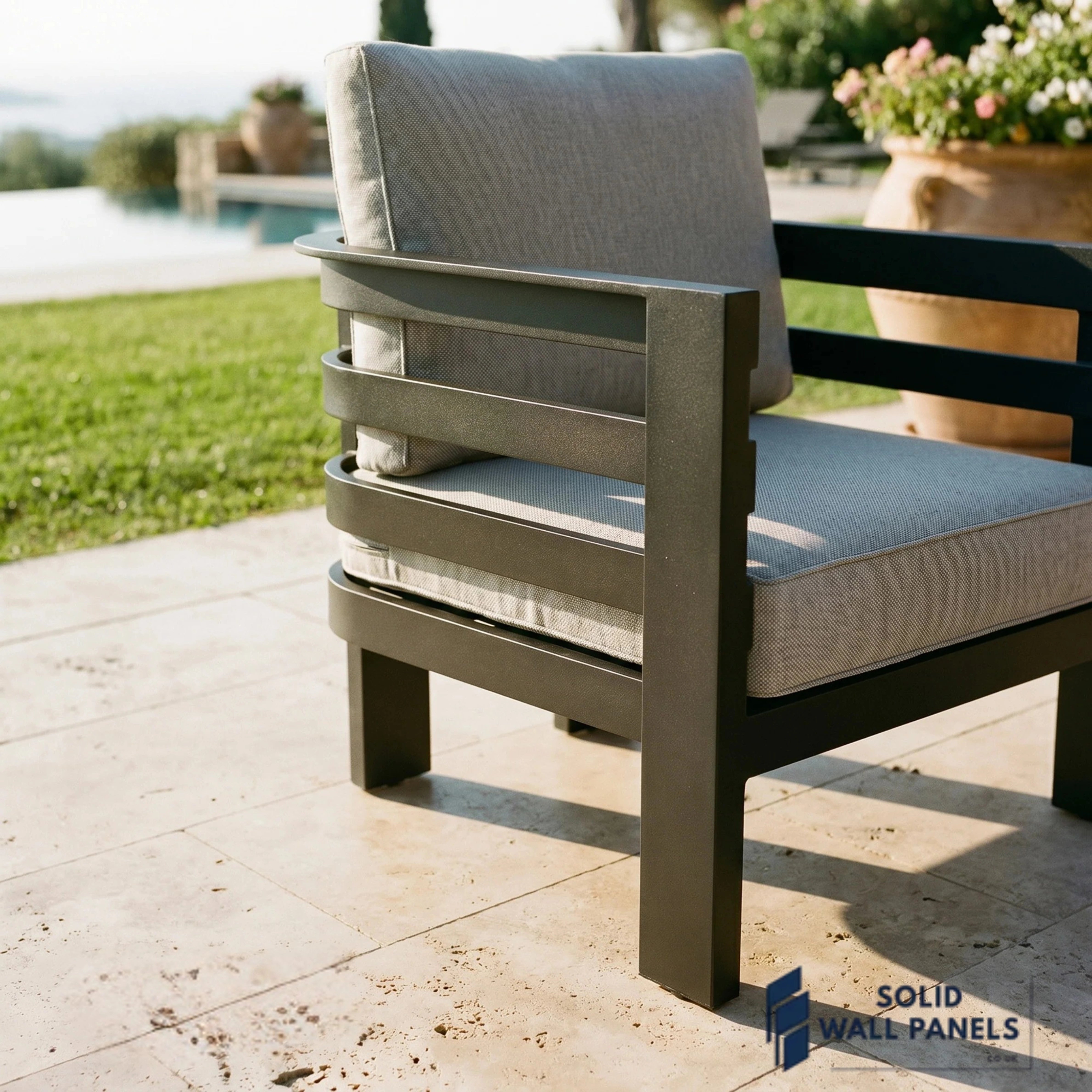 Andros 5 Seater Aluminium Garden Lounge Set – Luxury Outdoor Sofa Set with Sintered Stone Coffee Table