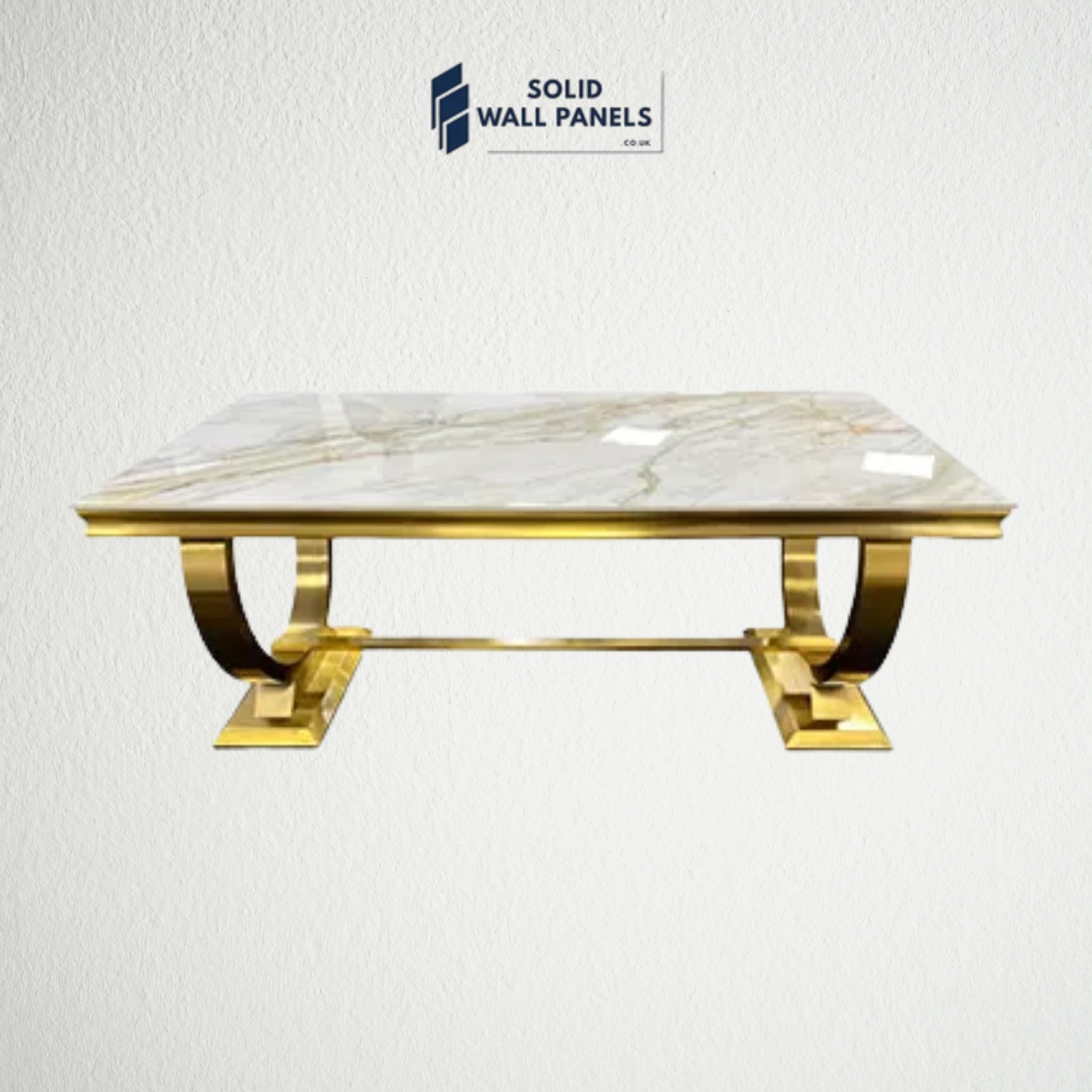 Arianna Kata Gold & White Marble Coffee Table – Luxury Circular Base | Modern Glam