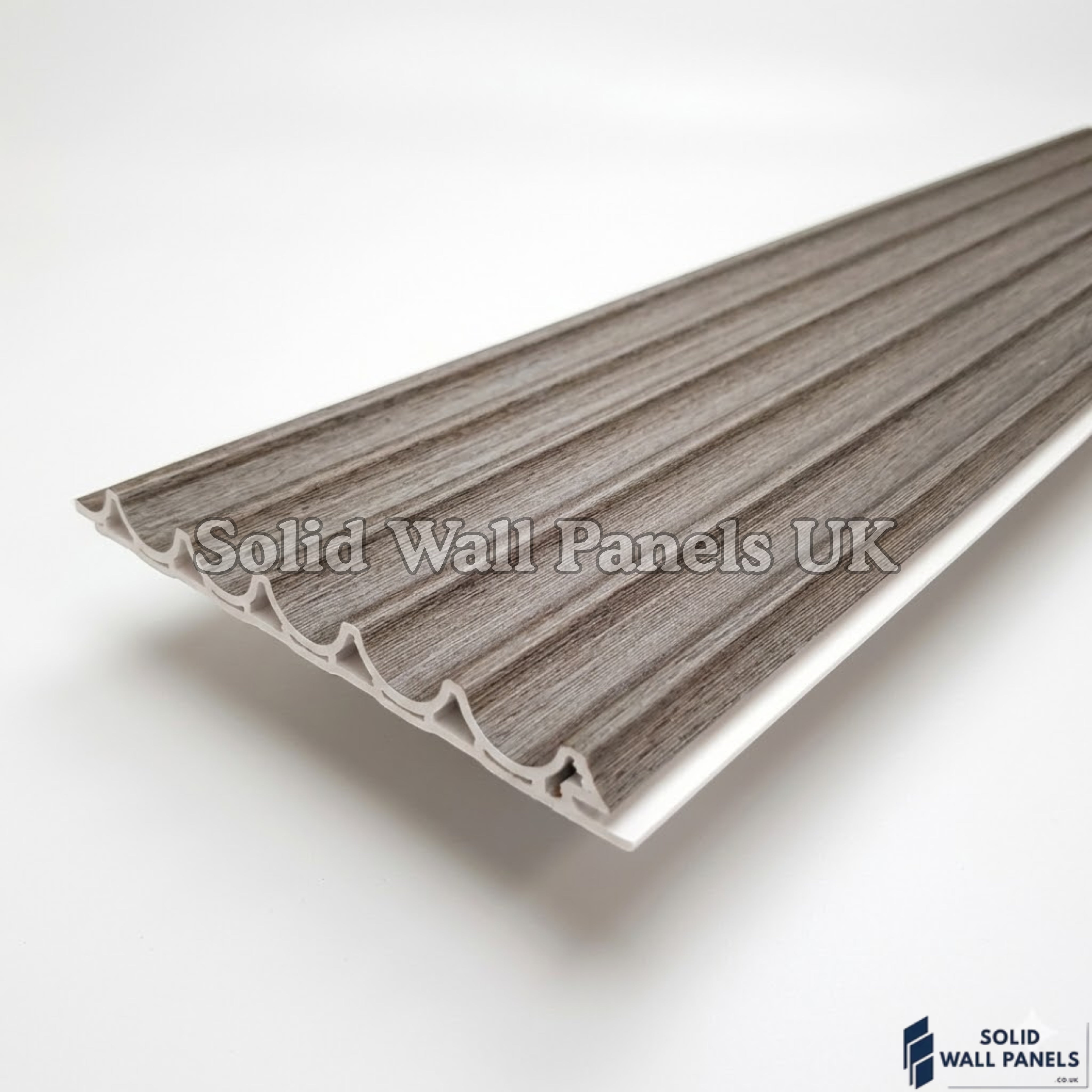 Ash Grey Wave Style WPC Wall Panels – Waterproof Wood Effect Cladding | Solid Wall Panels UK