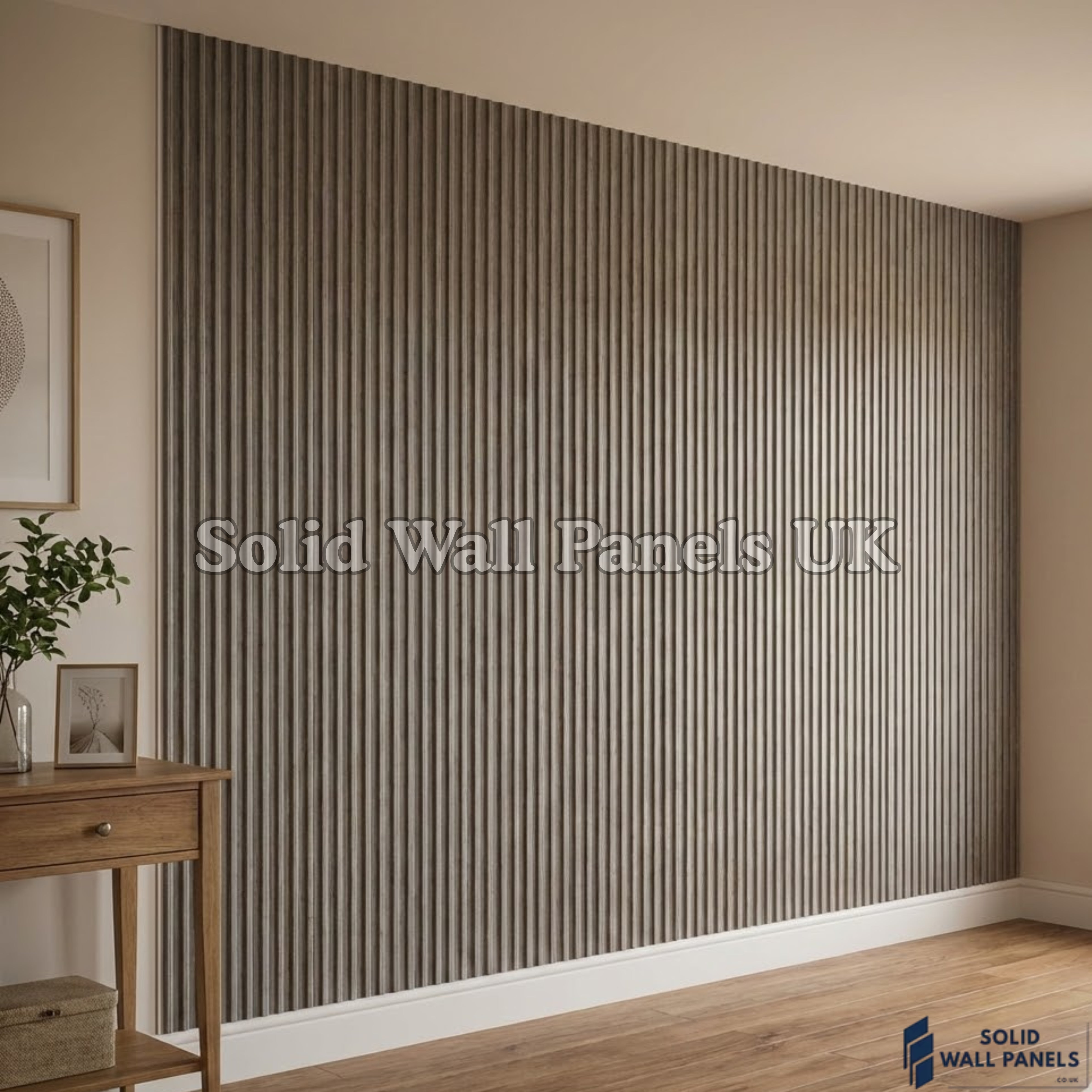 Ash Grey Wave Style WPC Wall Panels – Waterproof Wood Effect Cladding | Solid Wall Panels UK