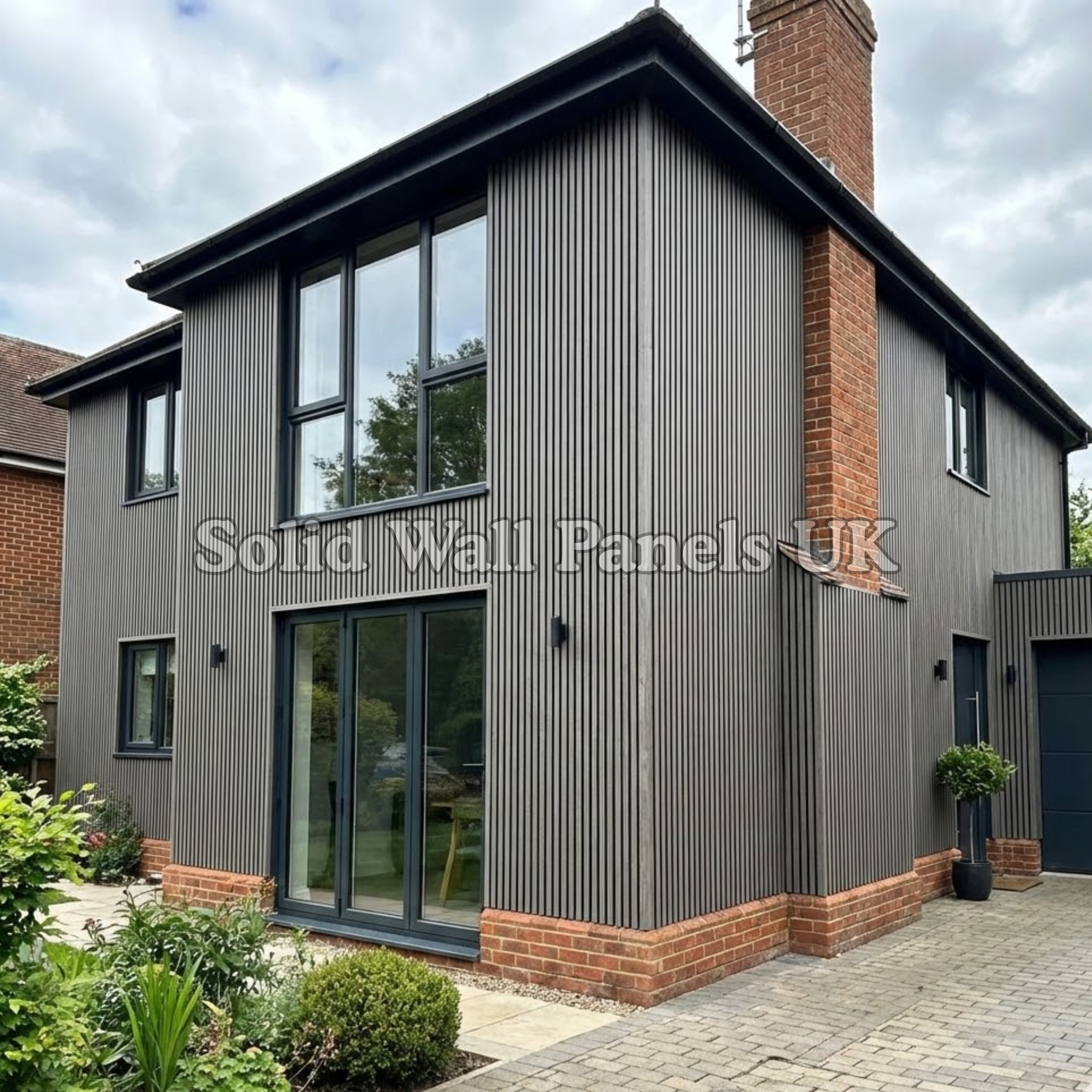 Ash Grey Wood Effect WPC Slatted Wall Panels – Waterproof Indoor & Outdoor Cladding | Solid Wall Panels