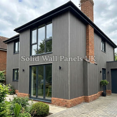 Ash Grey Wood Effect WPC Slatted Wall Panels – Waterproof Indoor & Outdoor Cladding | Solid Wall Panels