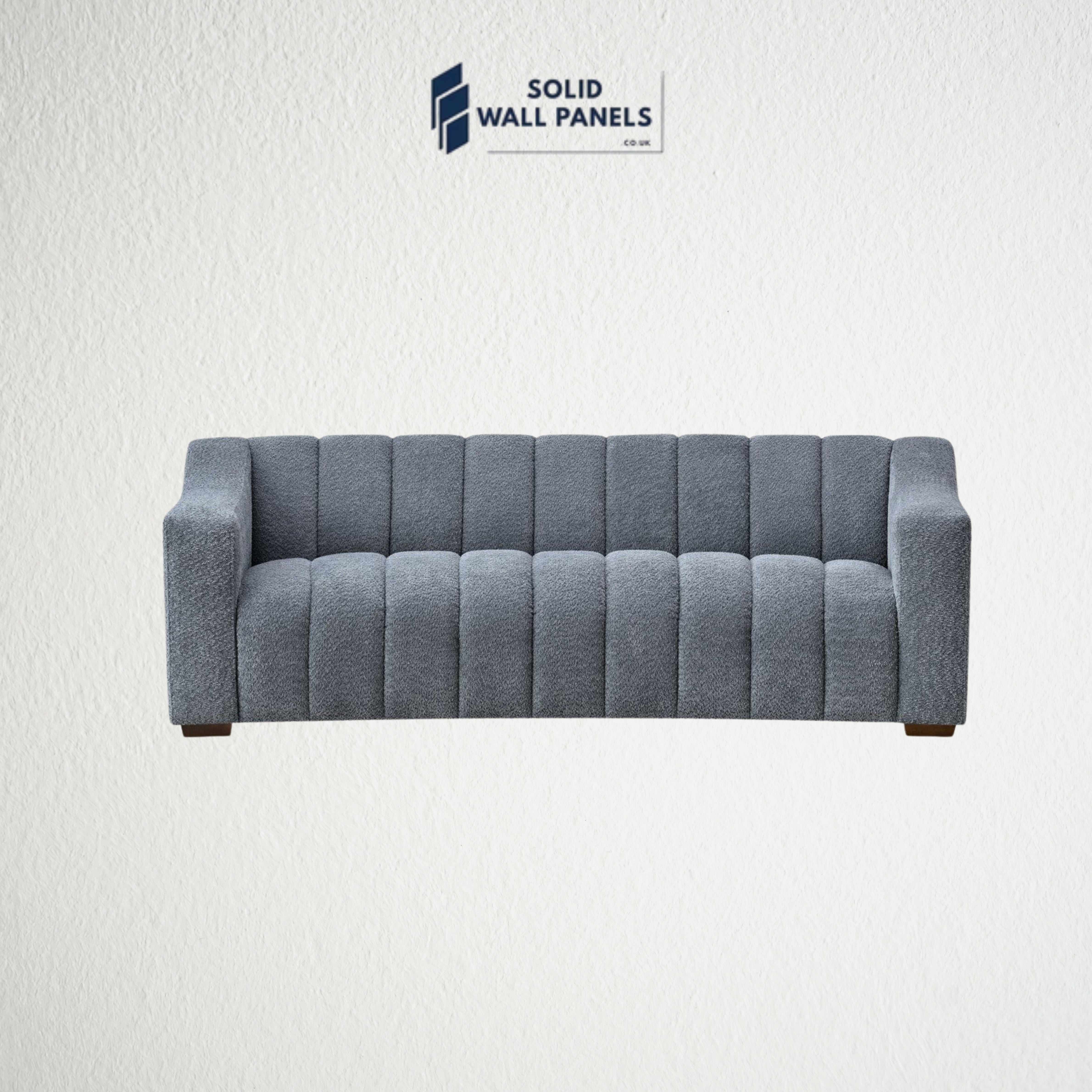 Astoria 3 Seater Sofa – Steel Grey Boucle Fabric | Luxury Modern Design