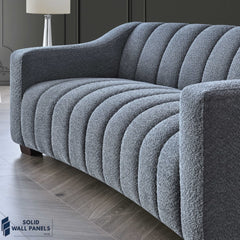 Astoria 3 Seater Sofa – Steel Grey Boucle Fabric | Luxury Modern Design