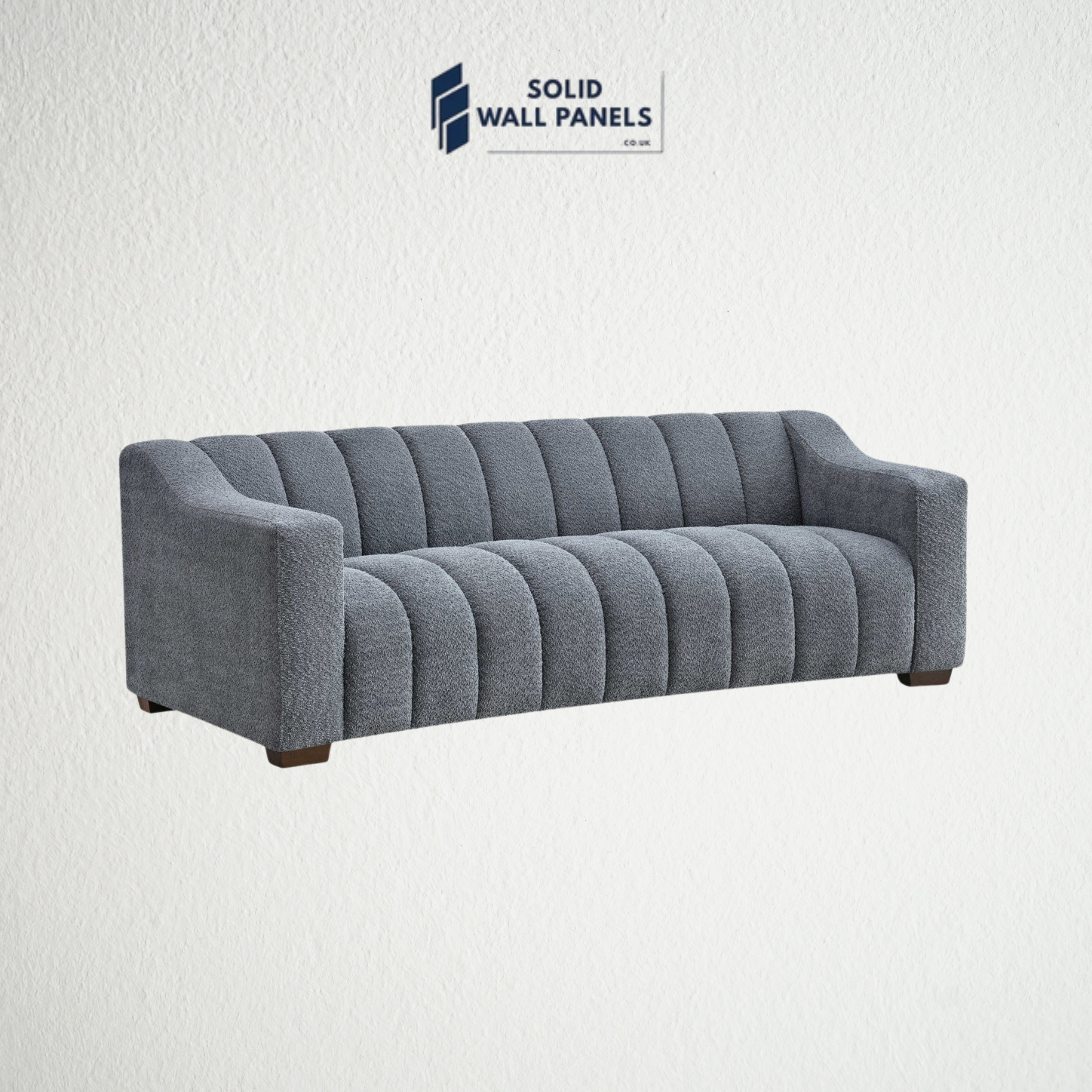 Astoria 3 Seater Sofa – Steel Grey Boucle Fabric | Luxury Modern Design