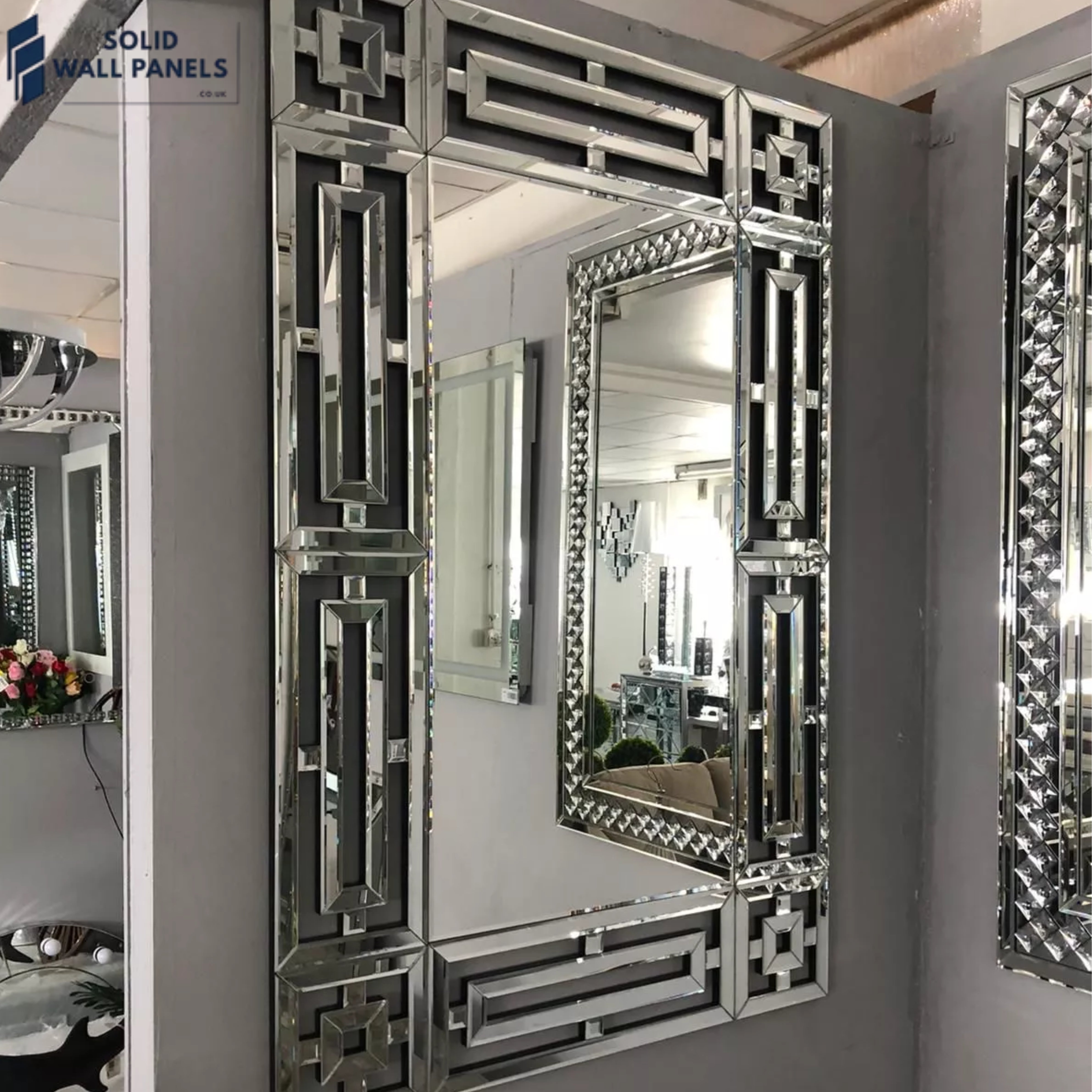 Aztec Mirror – Modern Geometric Design | Luxury Wall Decor | Solid Wall Panels