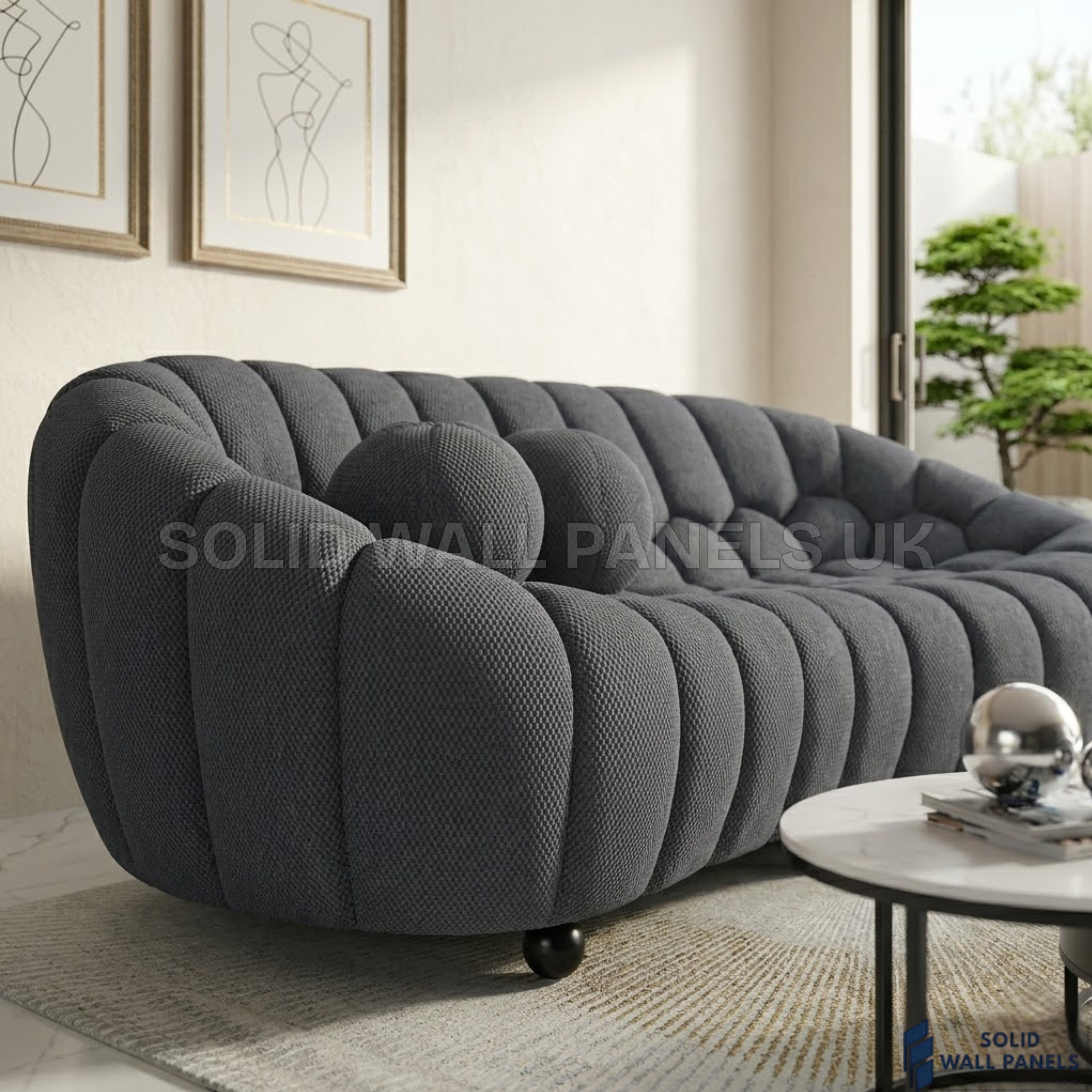 Bella Grey Bubble 3 Seater Sofa – 3D Mesh Fabric | Modern Sculptural Design