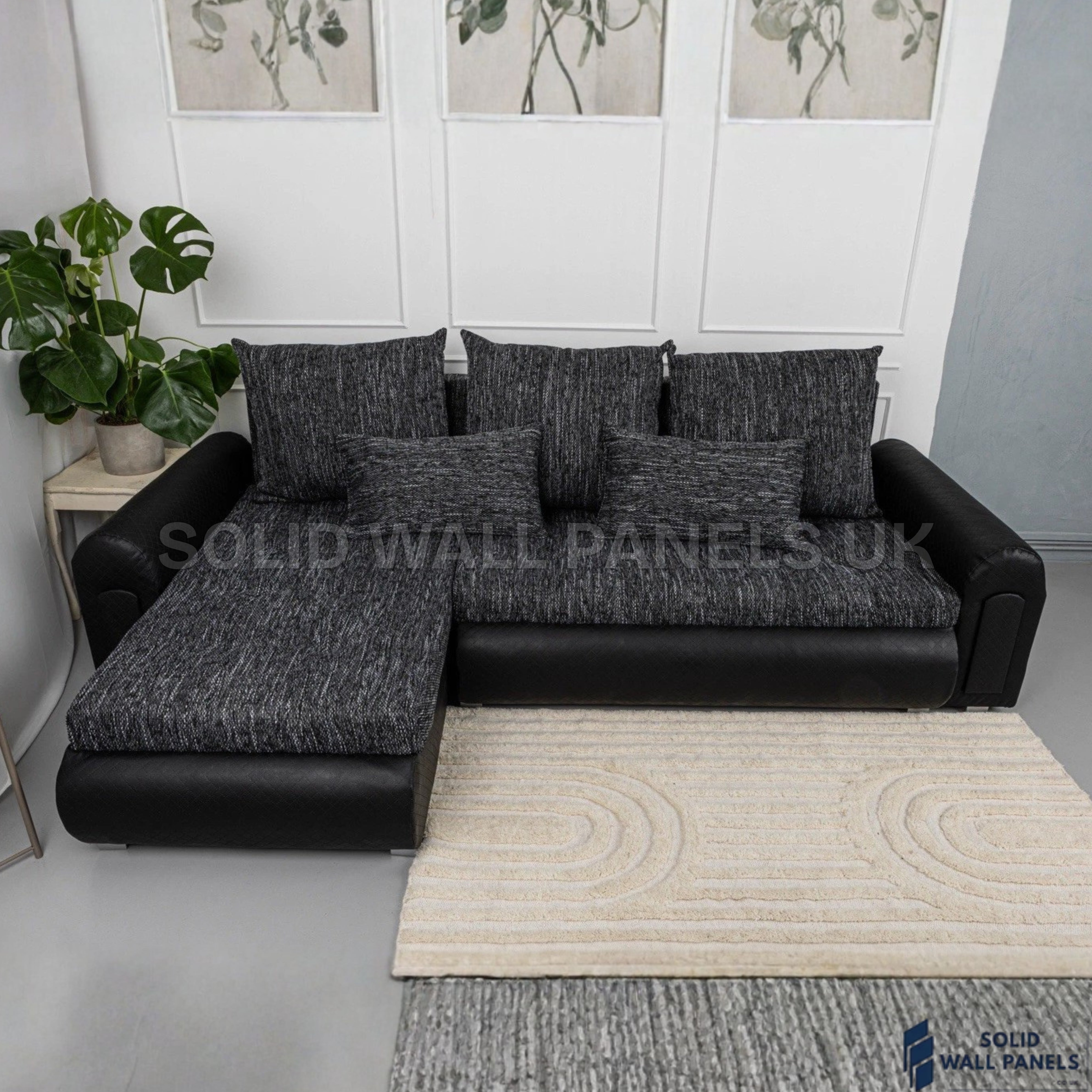 Berlin Charcoal Corner Sofa Bed with Storage – Universal L-Shape Sofa Bed UK
