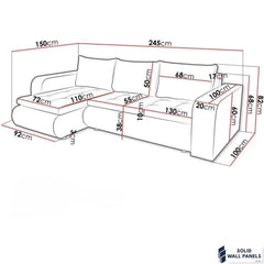 Berlin Corner Sofa Bed with Storage – Universal L-Shape Sofa Bed UK